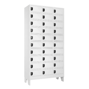 Armario Para Vestiario Multiuso 30 Portas 3 Coluna 10 portas por coluna Lateral Fechado 1000x1000